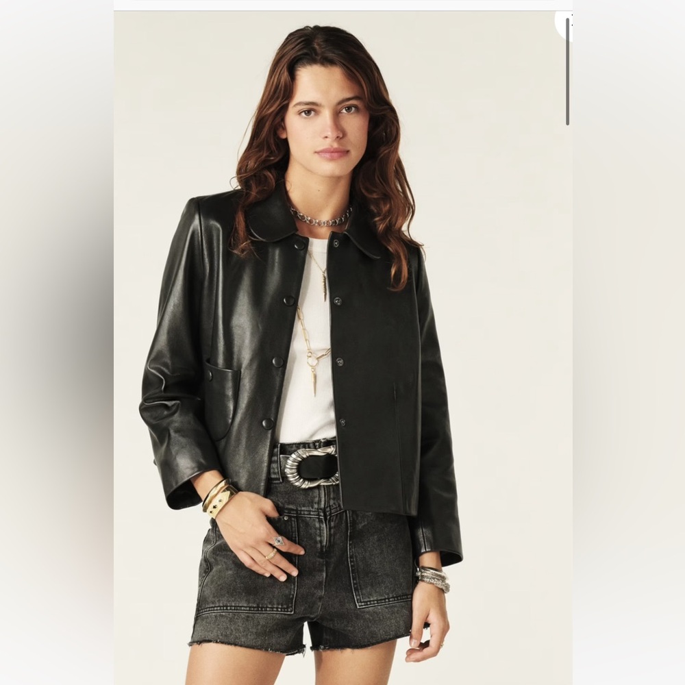 Women's Black Leather Jacket-Like New!